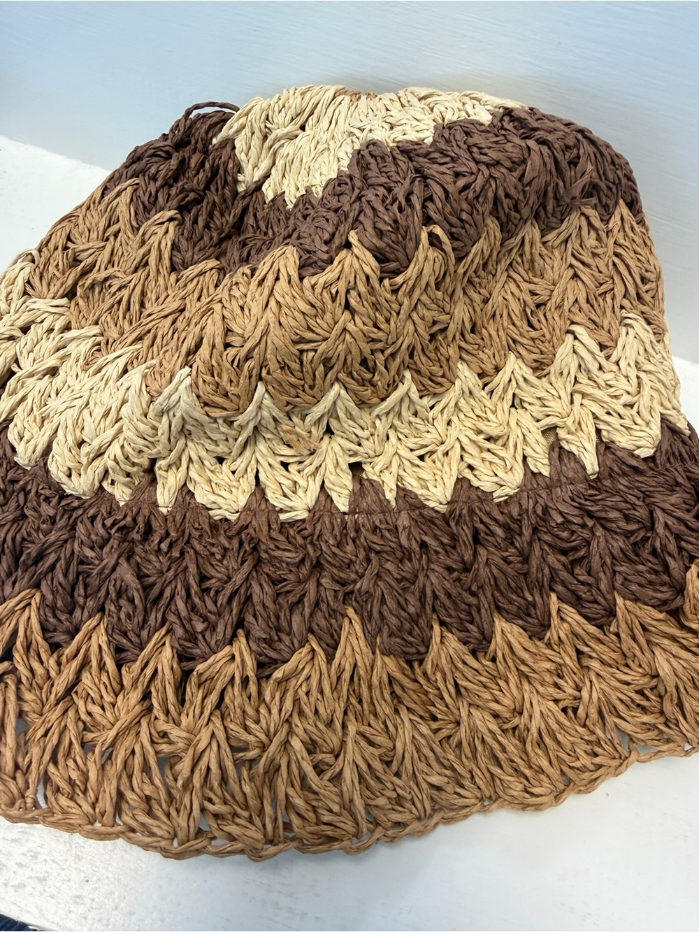 Color‎ Block Striped Straw Bucket Hat - Picture 4 of 6